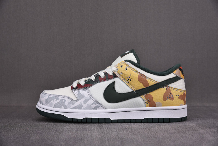 nike dunk low sail multi camo dh0957-100