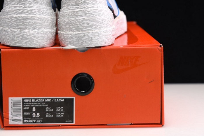 nike blazer high sacai white black legend blue - bv0072-001