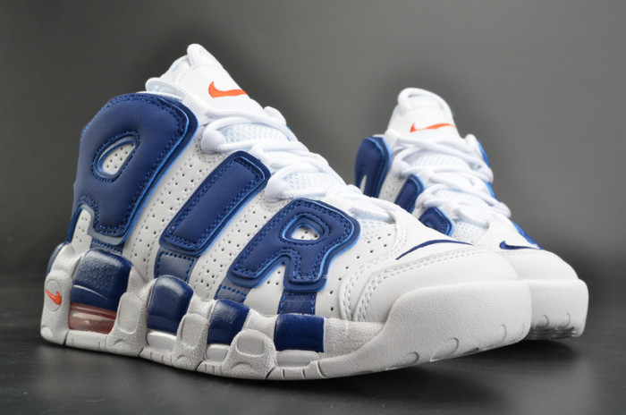 nike air more uptempo “knicks” white/deep royal blue womens 415082-103
