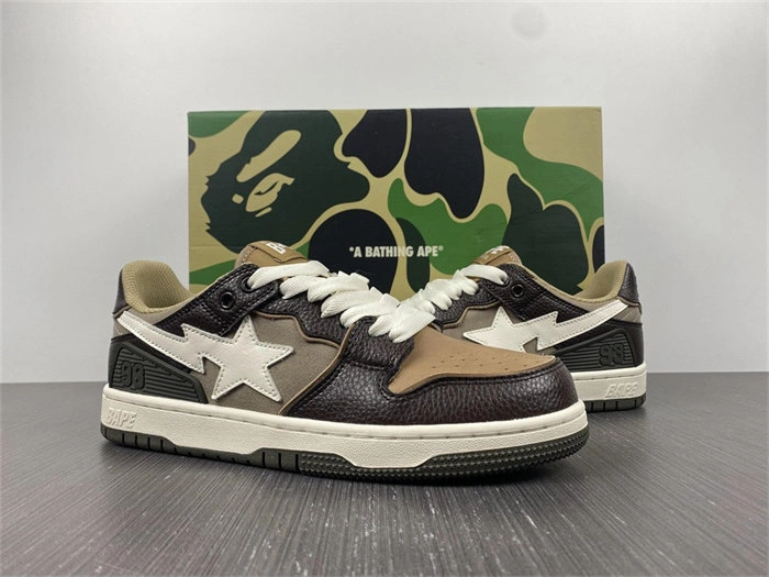 A Bathing Ape Bape SK8 Sta Brown Ivory Bold 5318