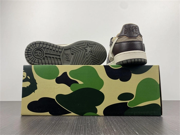 A Bathing Ape Bape SK8 Sta Brown Ivory Bold 5318