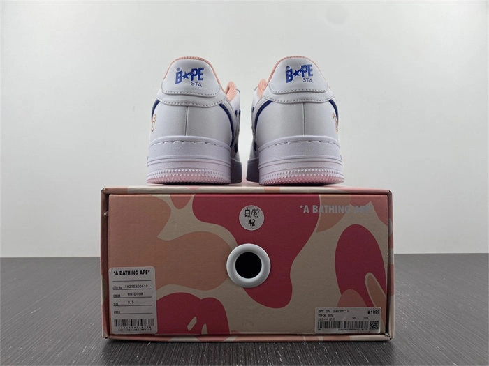 Efficient A Bathing Ape Bape Sta BAPY White Pink 5329