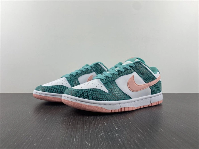Lightweight Nike Dunk Low Snakeskin Washed Teal Bleached Coral DR8577- 4704